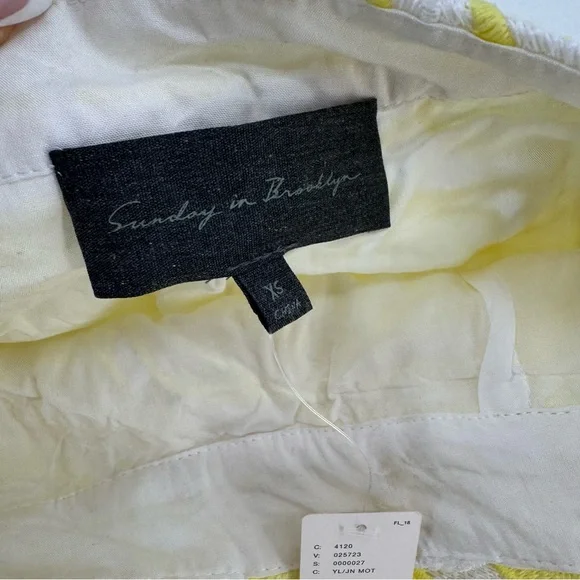 New Anthropologie Sunday In Brooklyn Buttercup Yellow Eyelet Midi Skirt - Picture 8 of 12